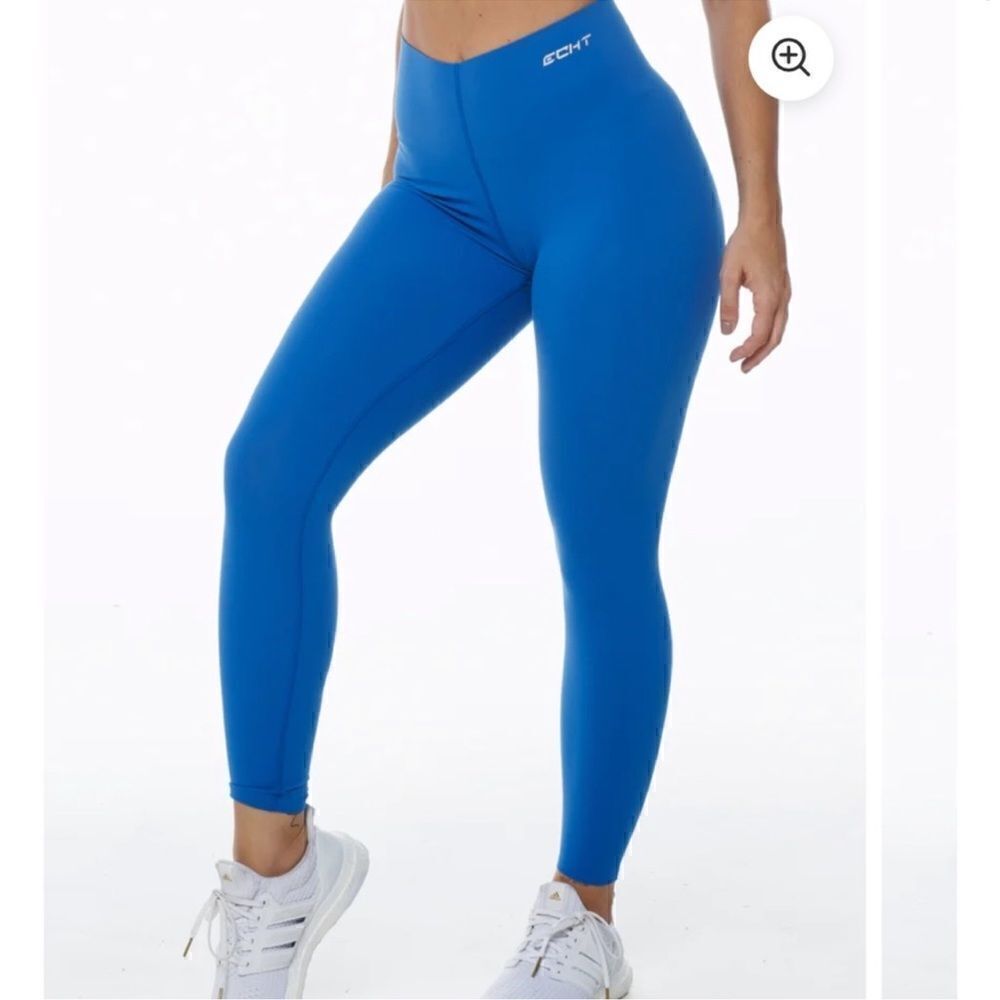 ECHT High Rise Seamless Range V3 Crop Leggings (Blue Horizon) - Large